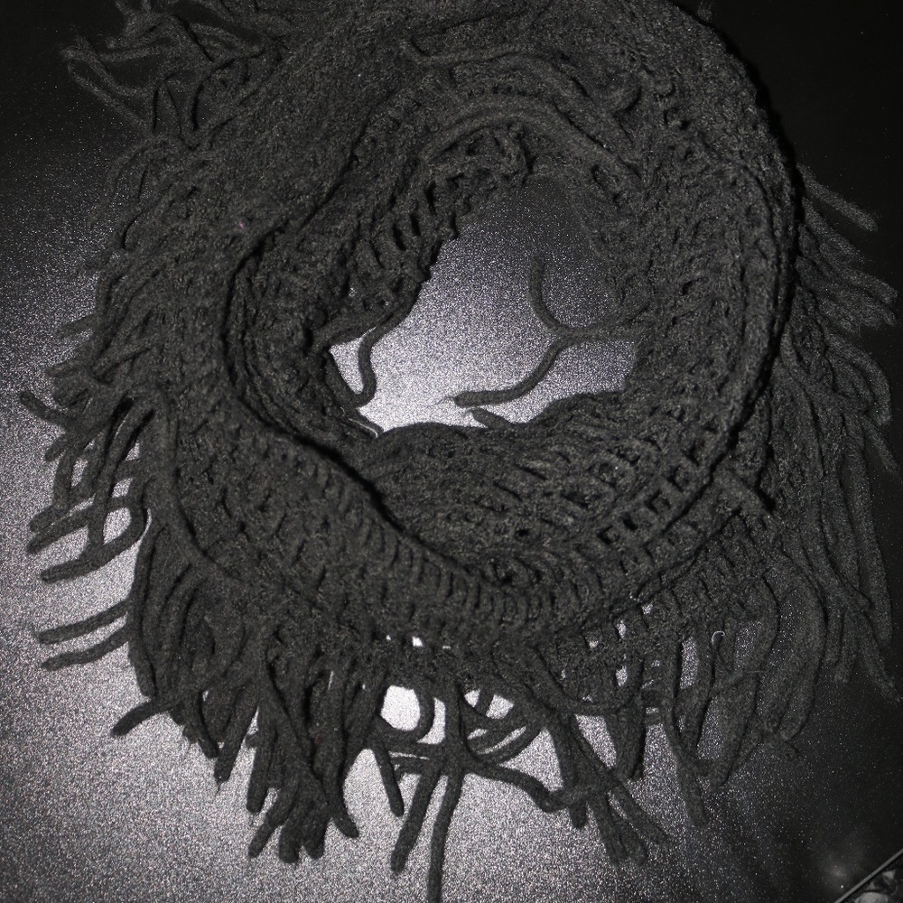 Black Fringe Scarf